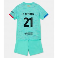 Dětský fotbalový dres Barcelona Frenkie de Jong #21 2023-24 Třetí Krátký Rukáv (+ trenýrky)